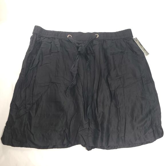 French Laundry Casual Drawstring Midi Skirt Adult Womens Size 2X Black - Picture 3 of 9